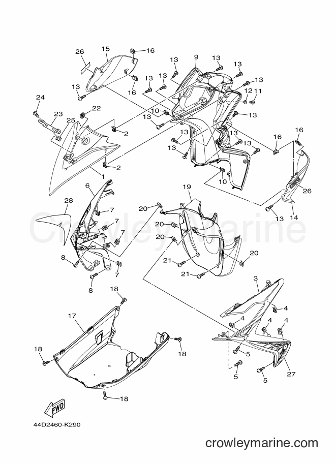 Yamaha Motors AL125C (44D2) [010] - LEG SHIELD
