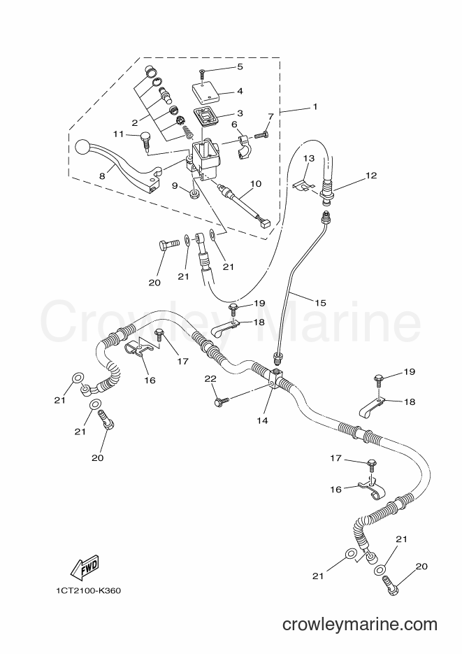 Yamaha Motors YFM450FWAD (1CTL) [010] - FRONT MASTER CYLINDER