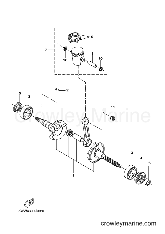 2005 Scooter CW50RS - CW50RS (2B14) [020] - CRANKSHAFT & PISTON