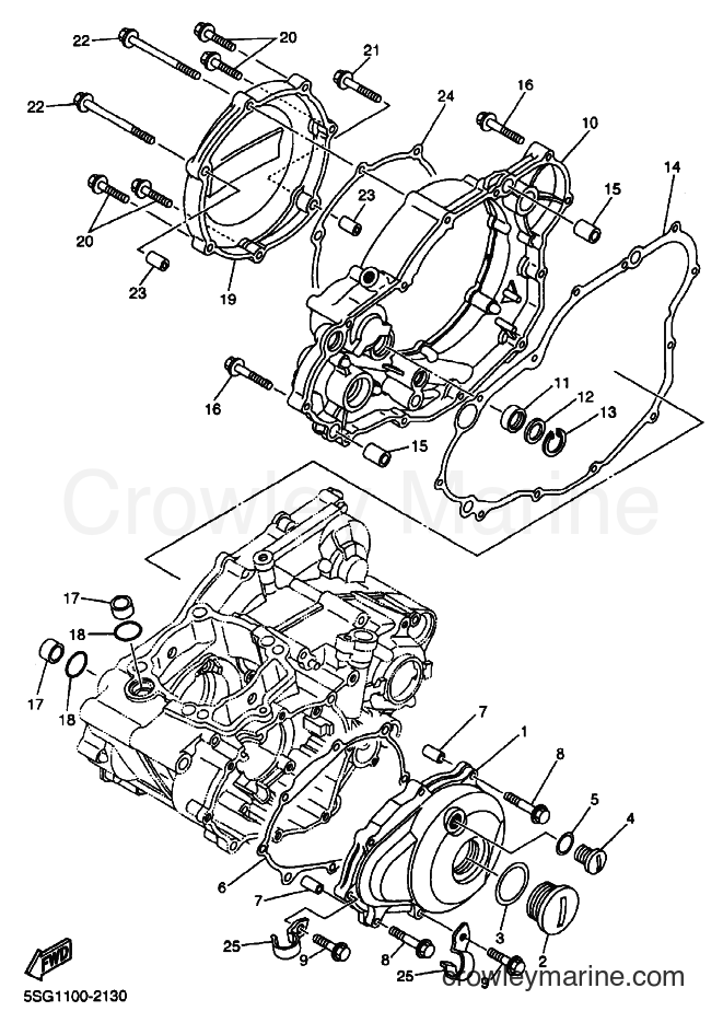 2002 Dirt Bike YZ250F - YZ250F (5SG2) [070] - CRANKCASE COVER 1