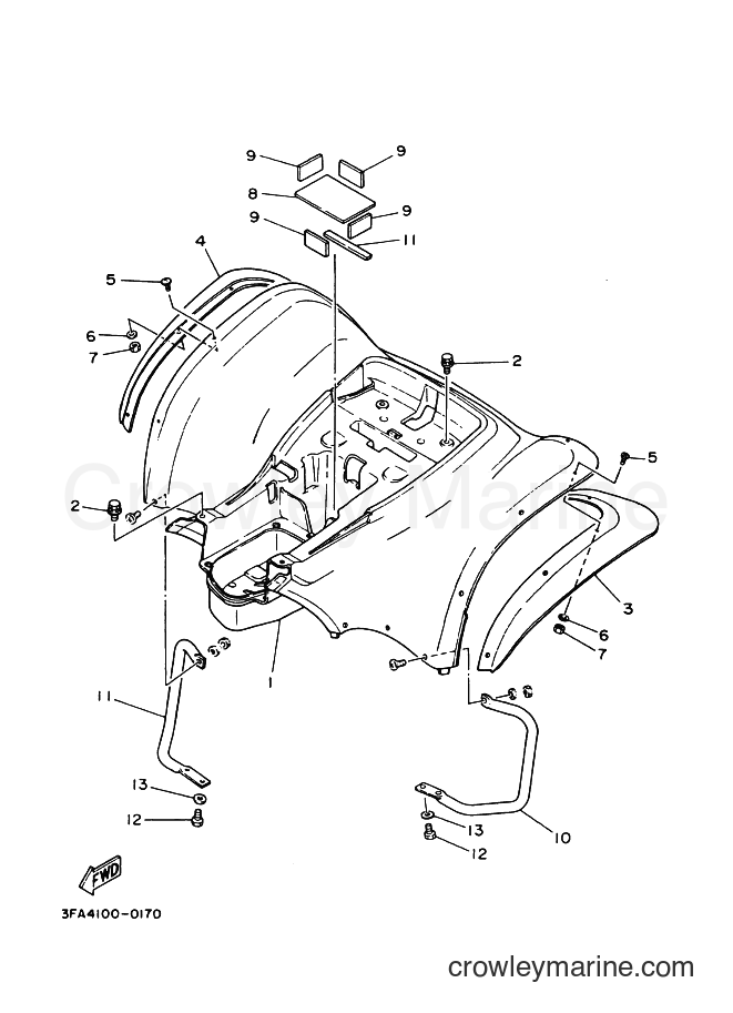 2000 ATV YFA1 - YFA1 (3FAS) [010] - REAR FENDER