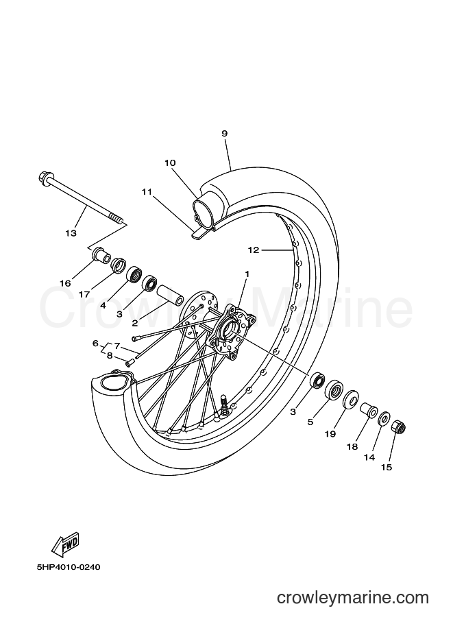 2000 Dirt Bike TT-R125LW - TT-R125LW (5HP4) [120] - FRONT WHEEL