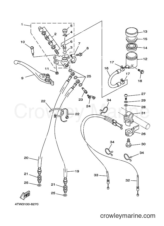 1999 Street Bike TZ250 - TZ250 (4TW4) [030] - FRONT MASTER CYLINDER