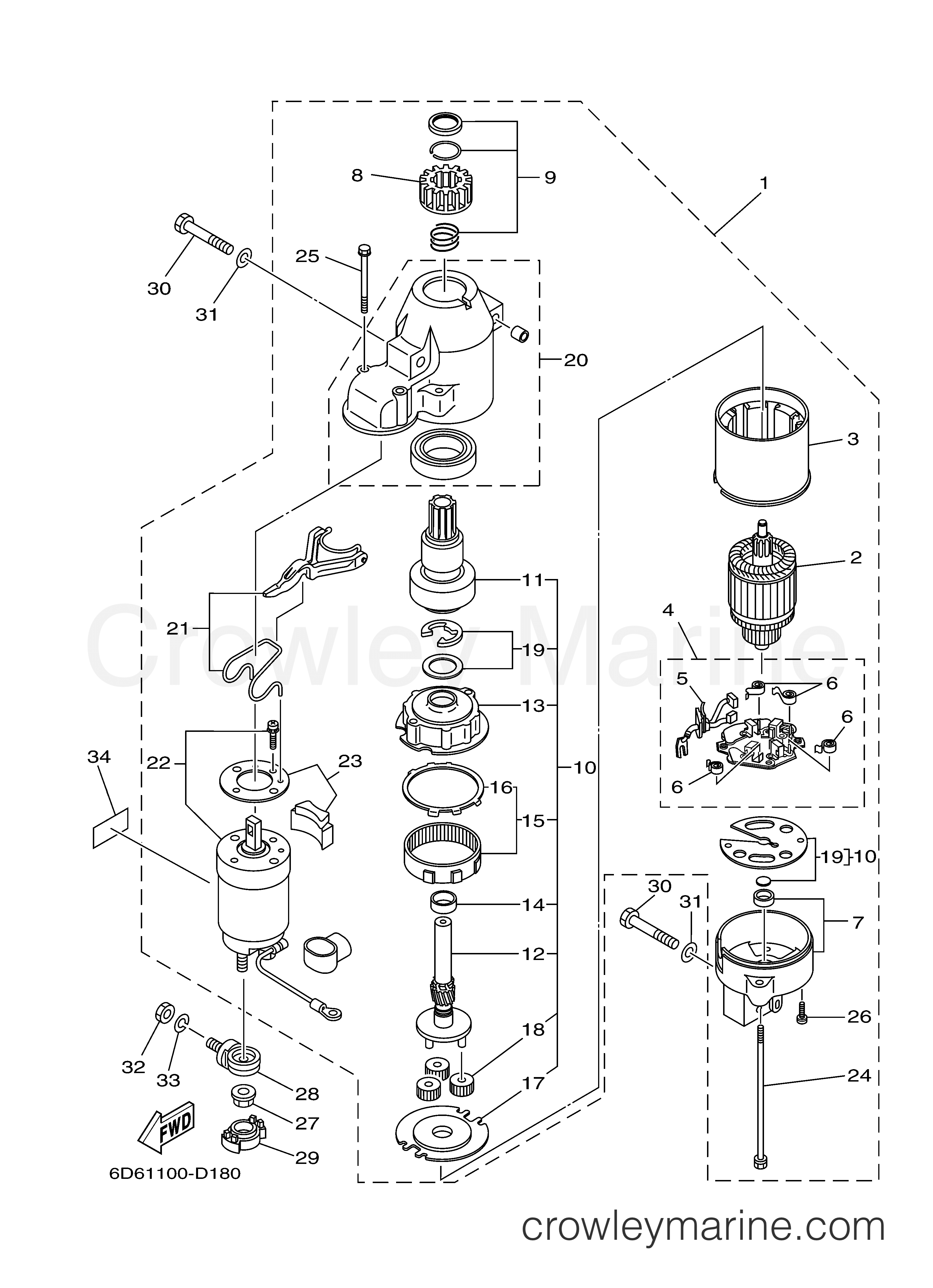 Yamaha Motors F75TLRD - STARTING MOTOR