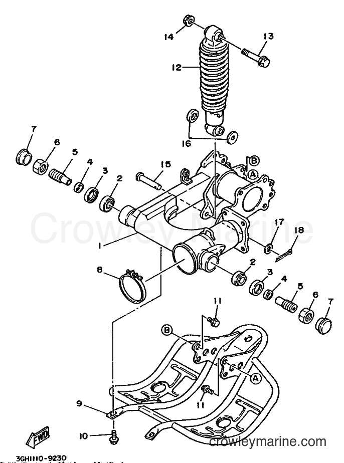 1991 ATV YFM250 - YFM250 (3GH6) [010] - REAR ARM & SUSPENSION