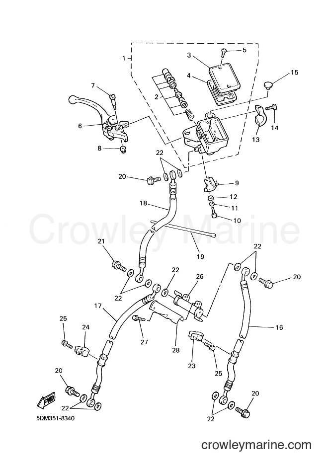 1999 Street Bike FZS600 - FZS600 (5DM4) [100] - FRONT MASTER CYLINDER