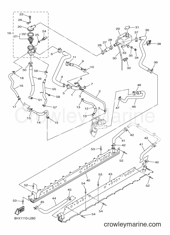 2014 Snowmobile RS10VTGT - RS10VTGT (8HX5) [020] - RADIATOR & HOSE