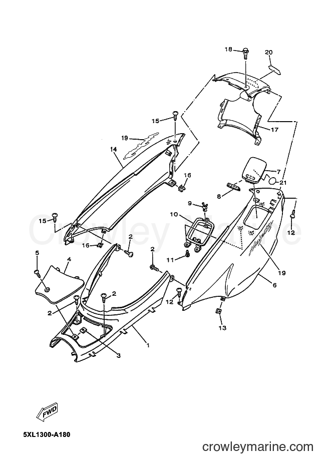 2003 Scooter YP125E - YP125E (5XL1) [010] - SIDE COVER
