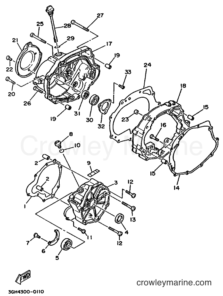 1990 ATV YFM250 - YFM250 (3GH4) [020] - CRANKCASE COVER 1