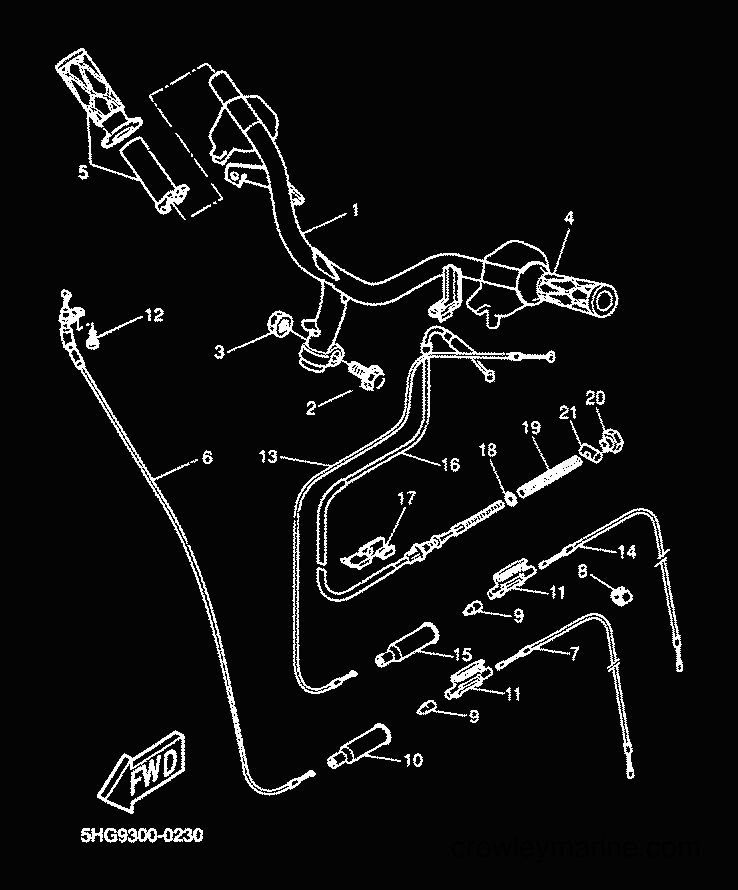 2001 Scooter CW50 - CW50 (5HG9) [030] - STEERING HANDLE & CABLE