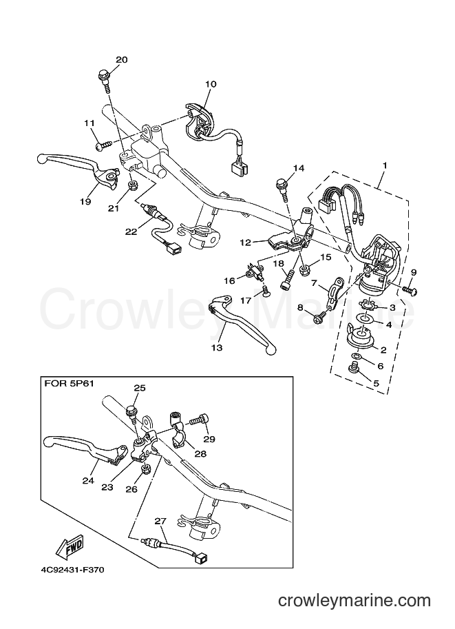 Yamaha Motors BI-115D (4C92) [010] - HANDLE SWITCH & LEVER