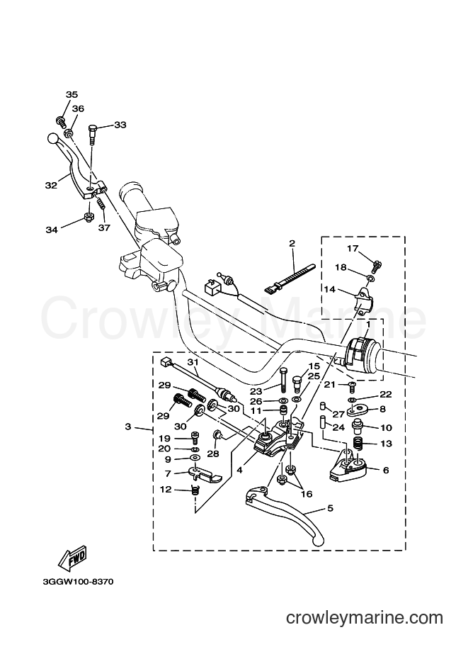 Yamaha Motors YFZ350 (5FKB) [010] - HANDLE SWITCH & LEVER