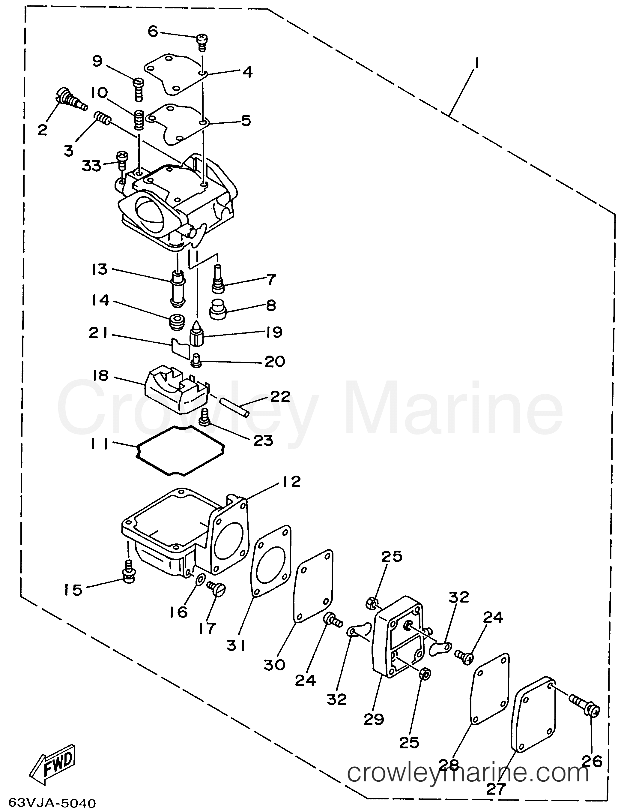 Yamaha Motors 9.9ELRU - CARBURETOR