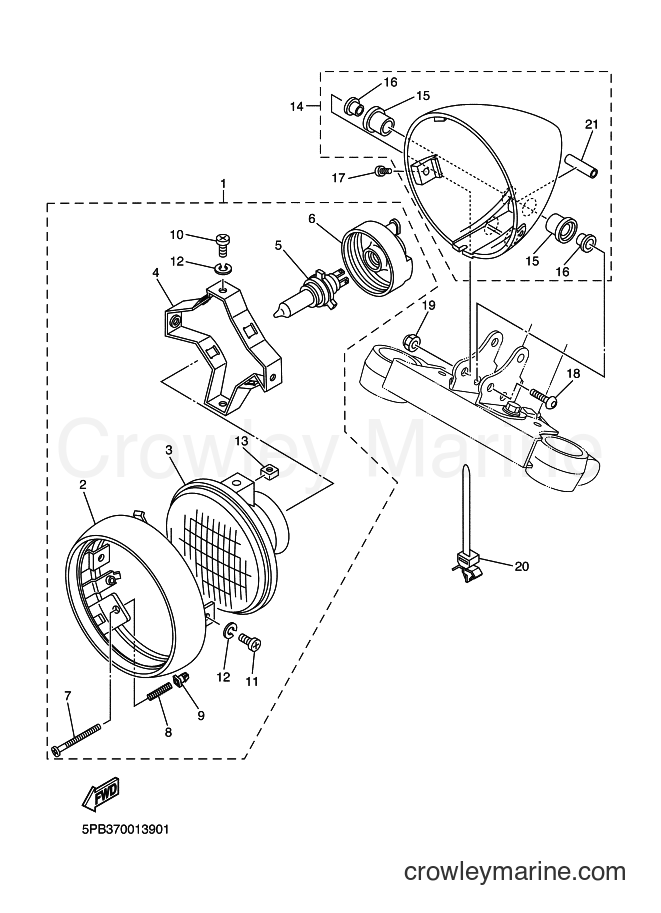 Yamaha Motors XVS1100 (5PBS) [010] - HEADLIGHT