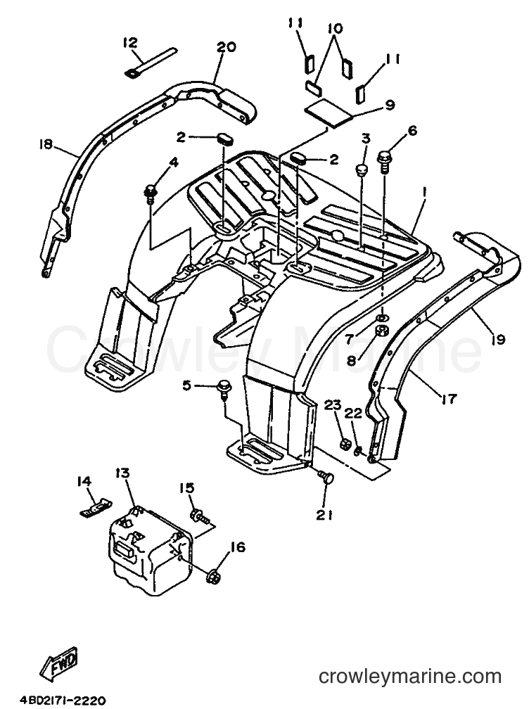 1992 ATV YFB250 - YFB250 (4BD2) [010] - REAR FENDER