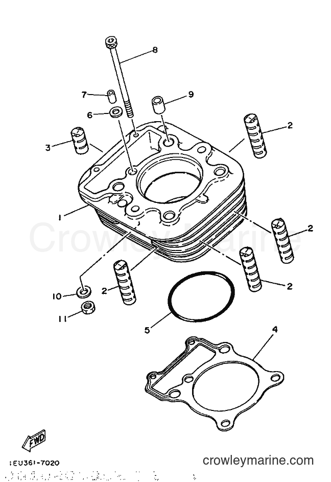 1987 Dirt Bike XT250T - XT250T (1EU0) [010] - CYLINDER