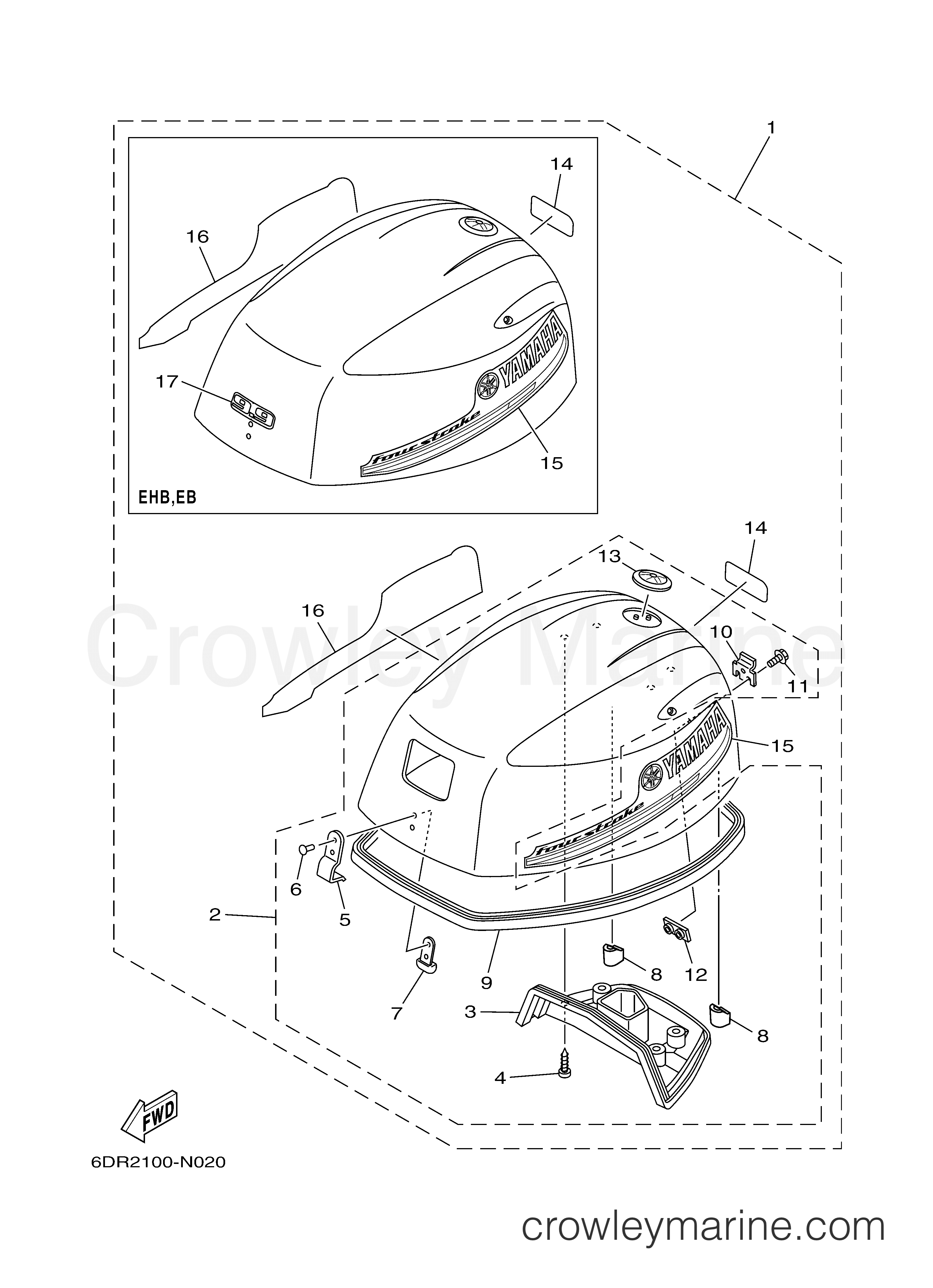Yamaha Motors F9.9LEB - TOP COWLING