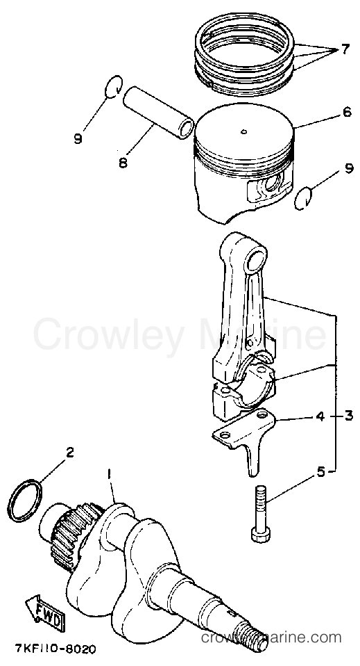 Yamaha Motors YS828WM - CRANKSHAFT - PISTON