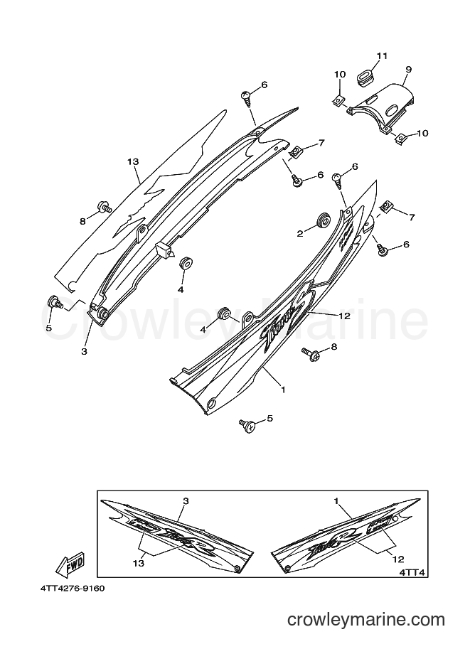 1999 Scooter JZ120F - JZ120F (4TT3) [010] - SIDE COVER