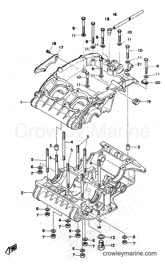 1974 Street Bike RD250 - RD250 (RD0) [999] - CRANKCASE