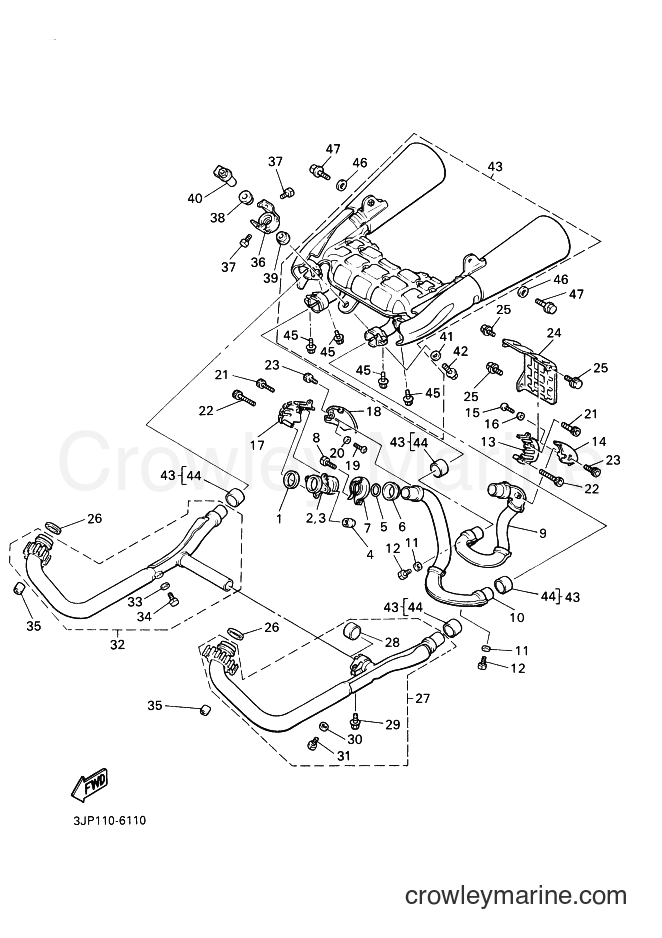 1997 Cruiser VMX12 - VMX12 (3LRB) [040] - EXHAUST