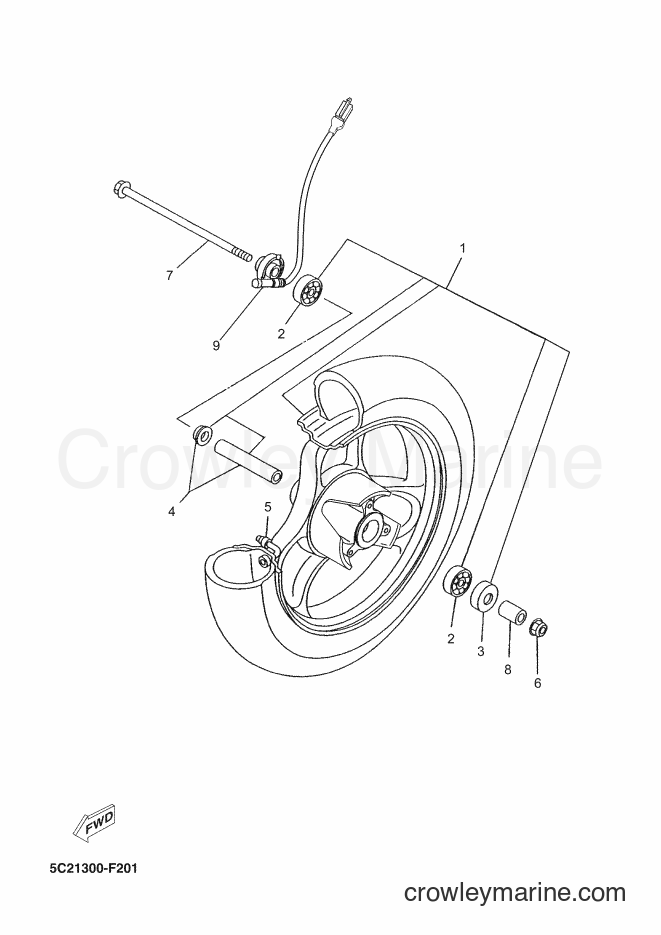 Yamaha Motors YN50M (5C26) [010] - FRONT WHEEL