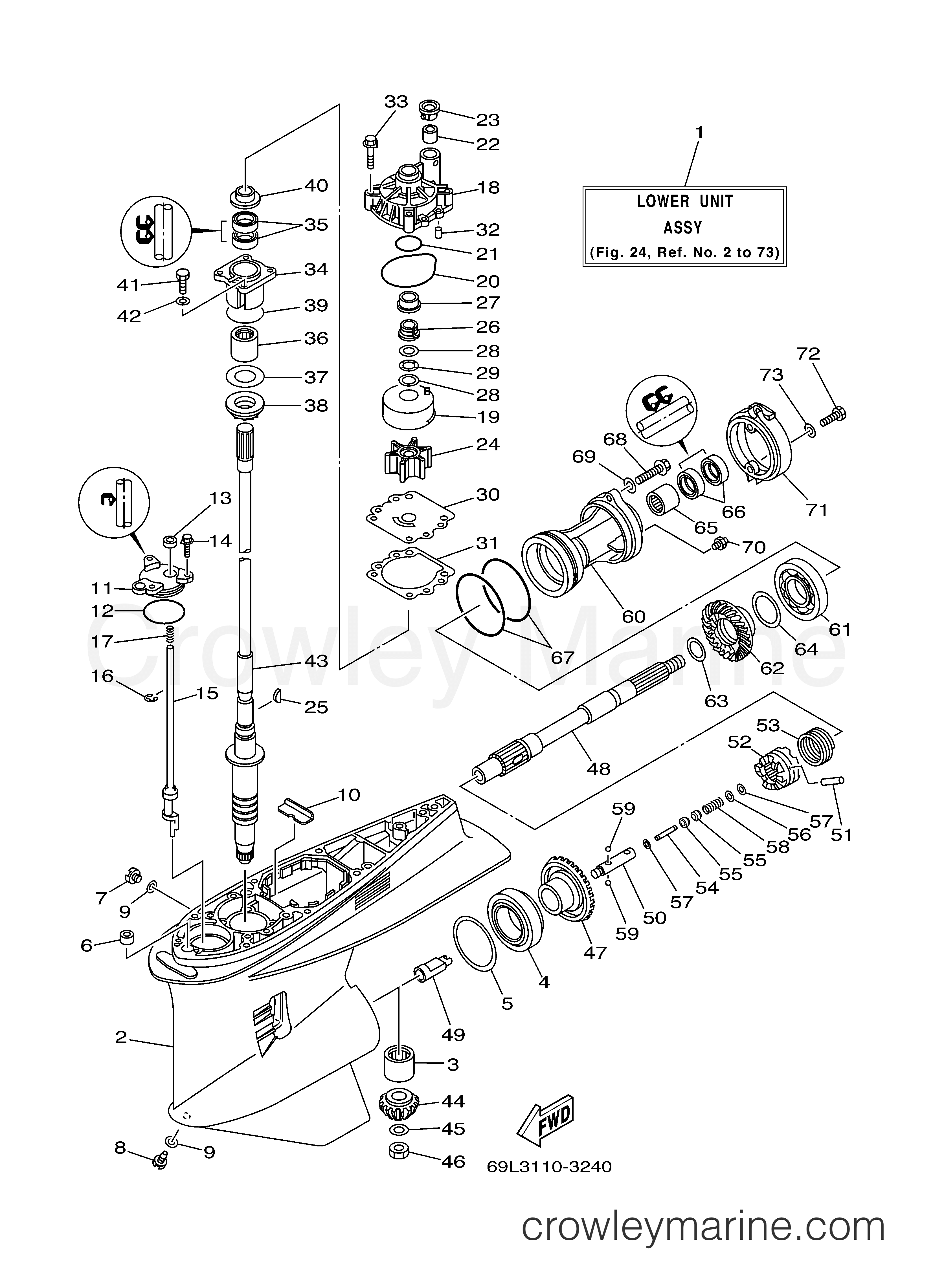 Yamaha Motors VX250TLRB - LOWER CASING DRIVE 1