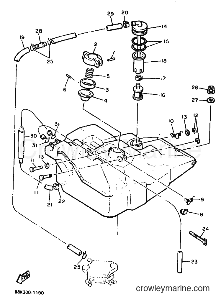 1991 Snowmobile VT480TF - VT480TF (88K1) [010] - FUEL TANK