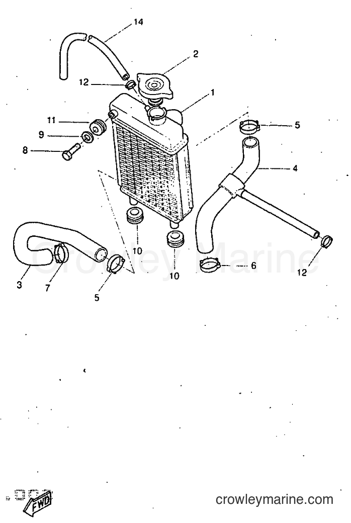 1997 Scooter DT50R - DT50R (5EC1) [999] - RADIATOR & HOSE