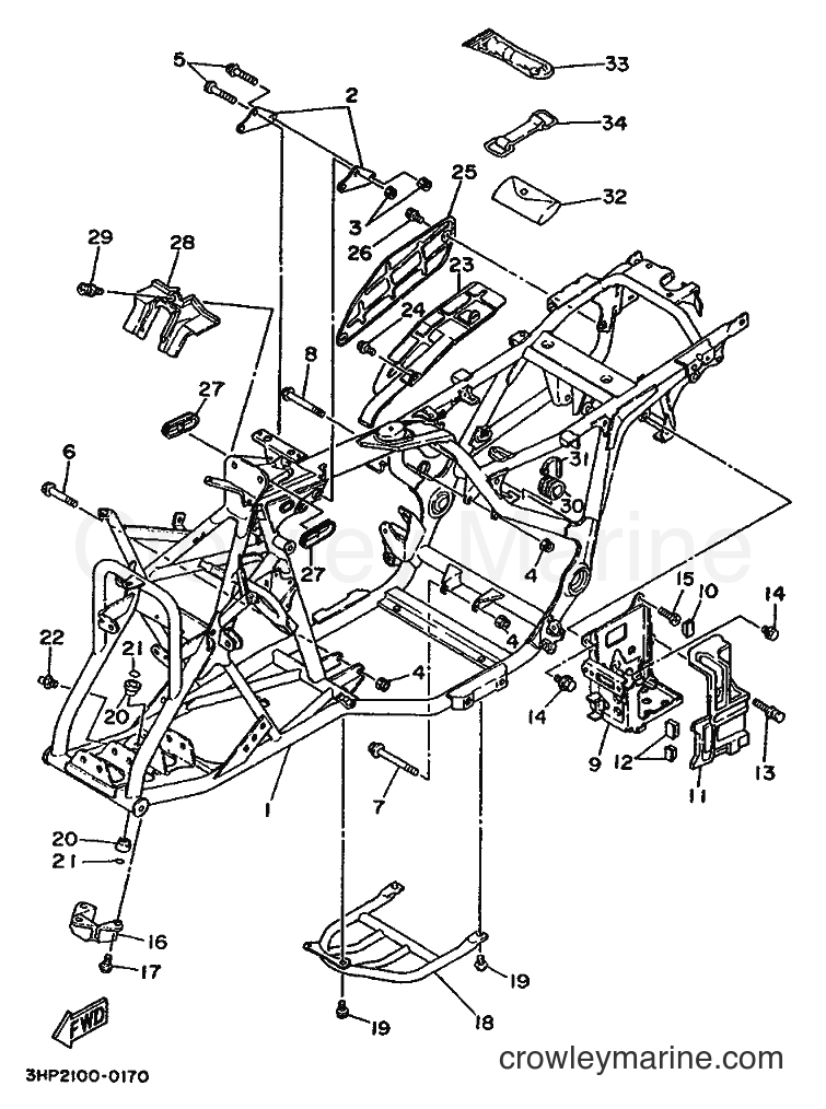 1991 ATV YFM350ER - YFM350ER (3HP5) [010] - FRAME