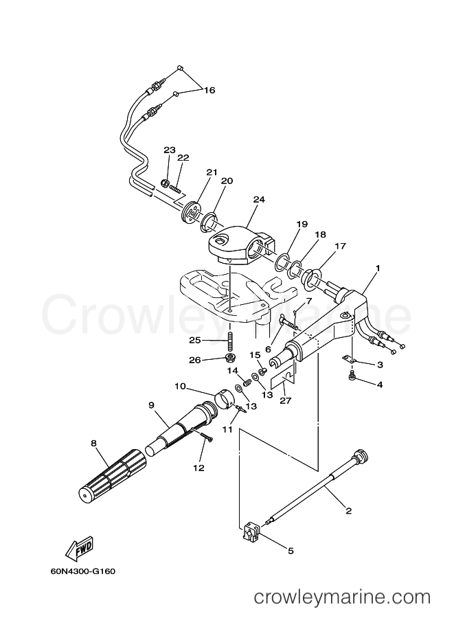 Yamaha Motors F8CMHS (60R7) [020] - STEERING