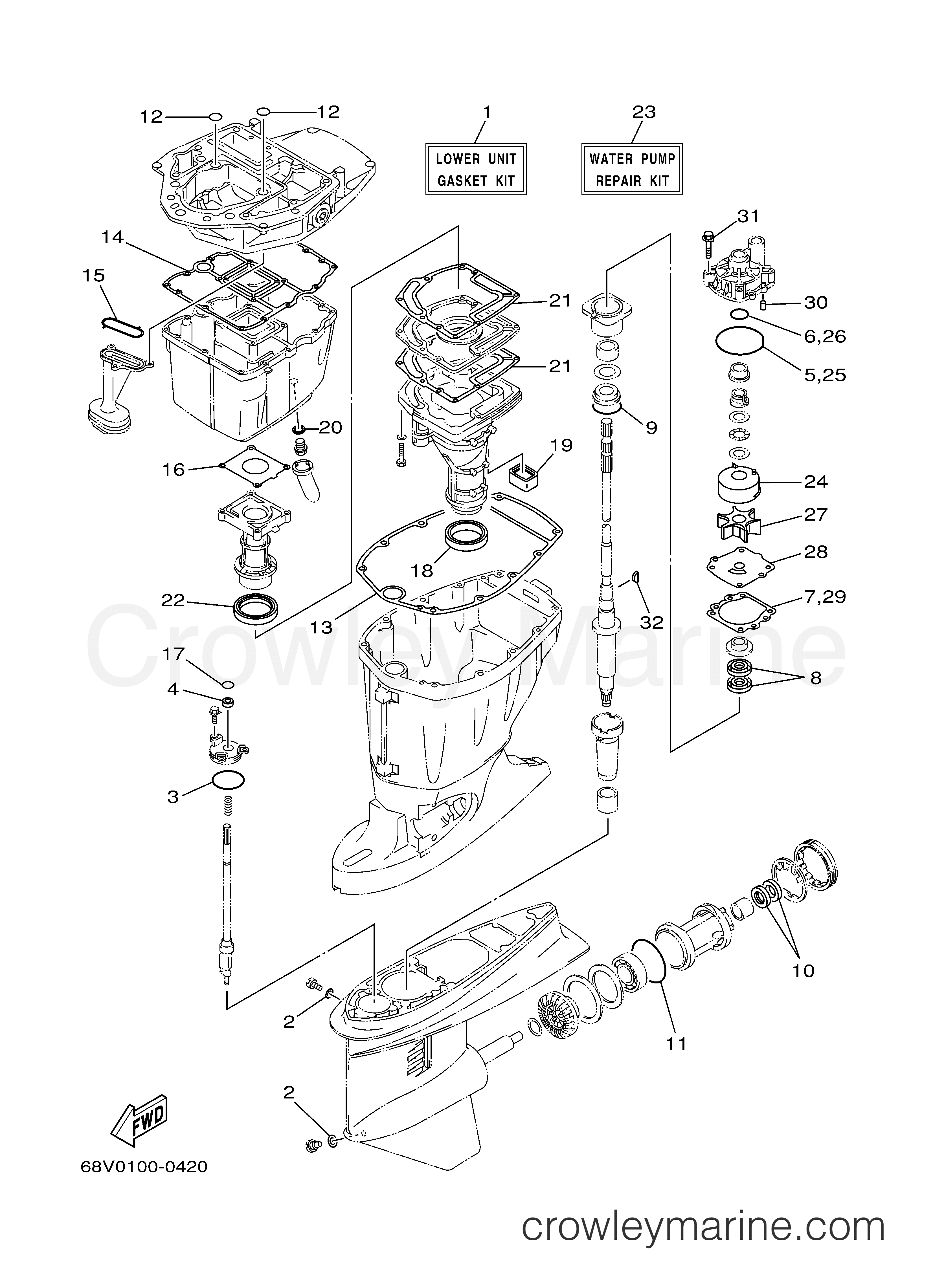 Yamaha Motors F115TLRY - REPAIR KIT 2