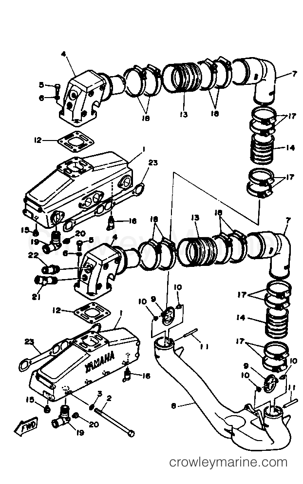 Yamaha Motors V8_5.7_ENGINE_EST - EXHAUST SYSTEM
