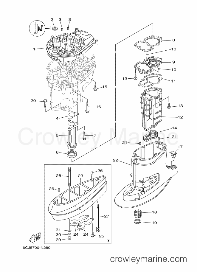 Yamaha Motors F70XA-2016 (6CJ7) [080] - UPPER CASING