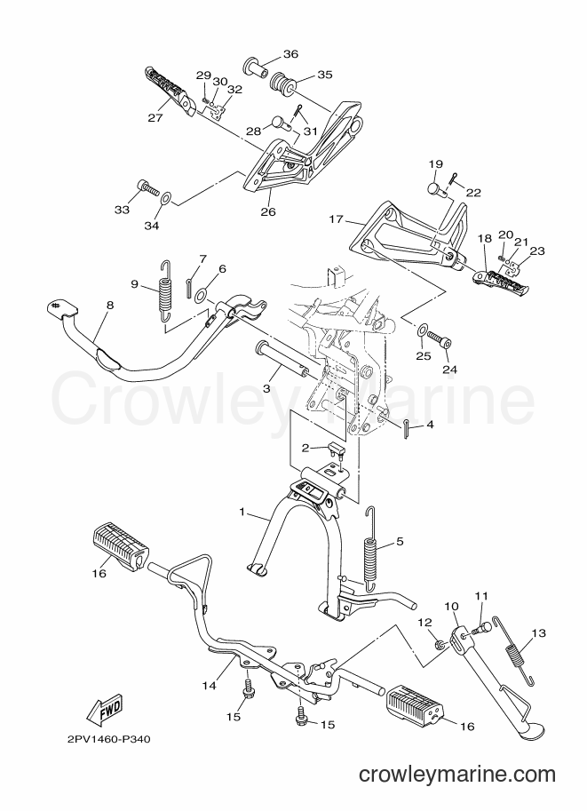 2015 Scooter T150E - T150E (2PV2) [010] - STAND & FOOTREST 2