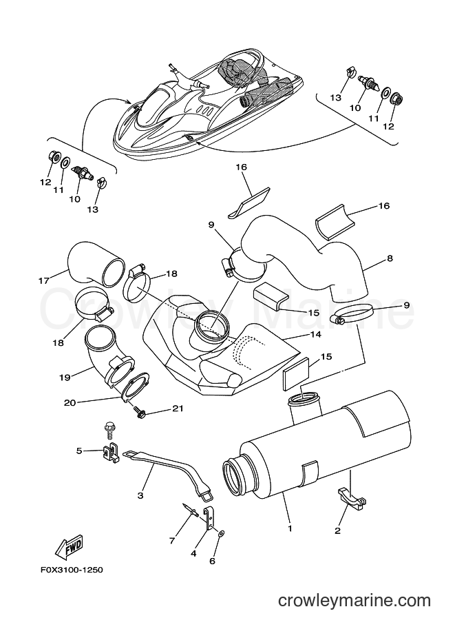 Yamaha Motors JET FOR GP1200 (67X1) [030] - EXHAUST 3