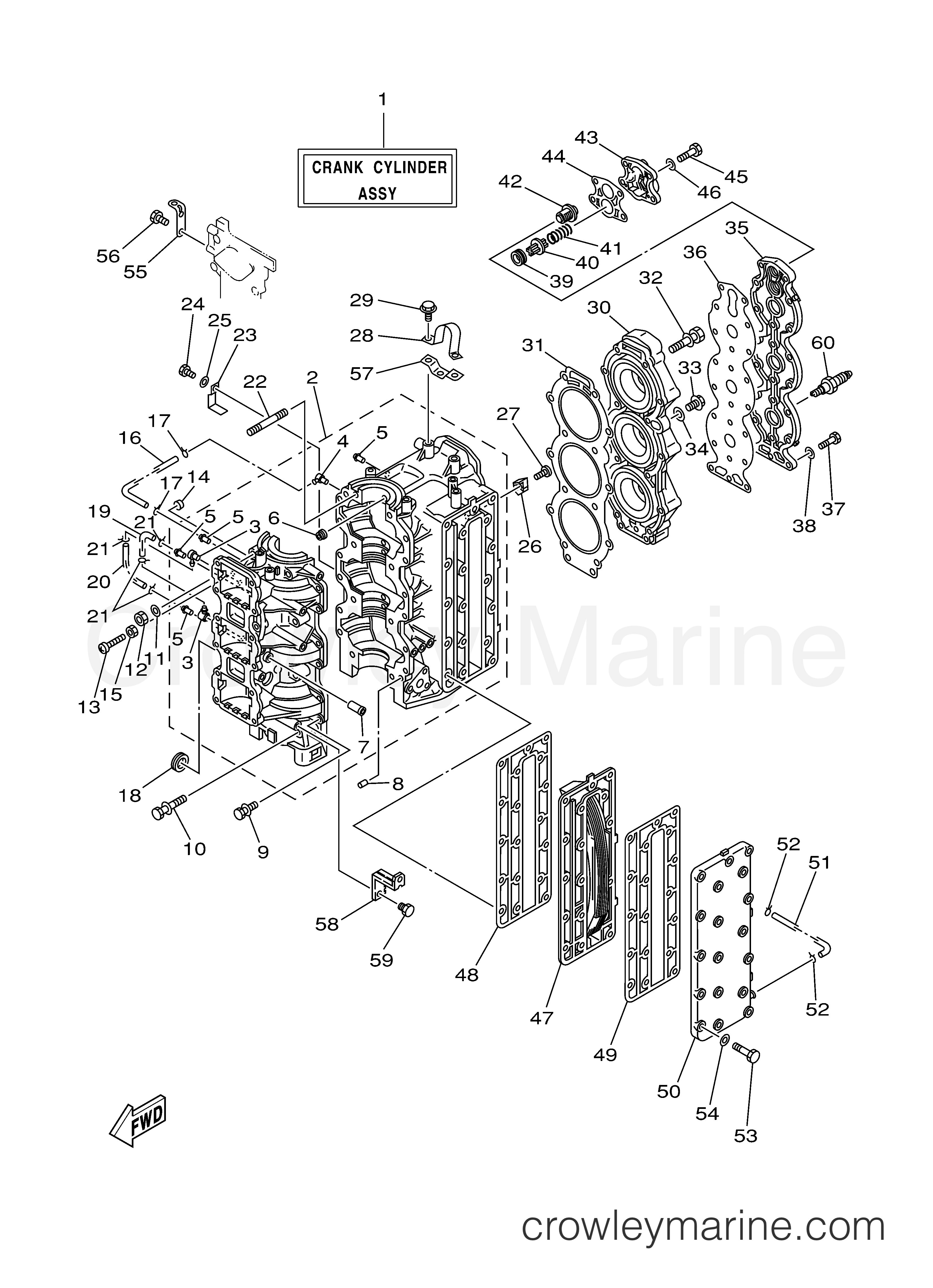 Yamaha Motors C90TLRX - CYLINDER CRANKCASE