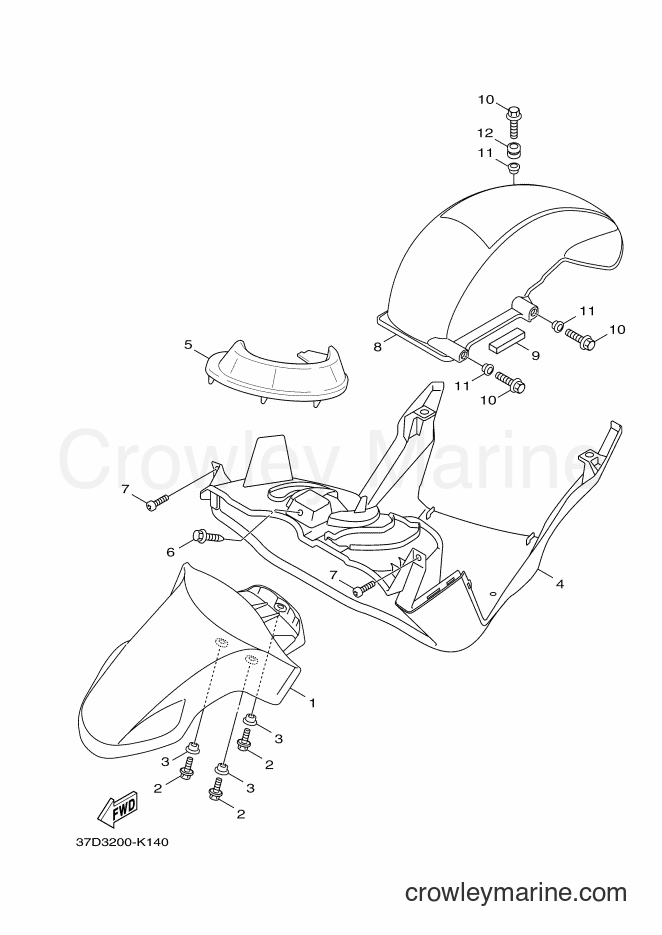 2012 Scooter YW125 - YW125 (37D4) [010] - FRONT FENDER