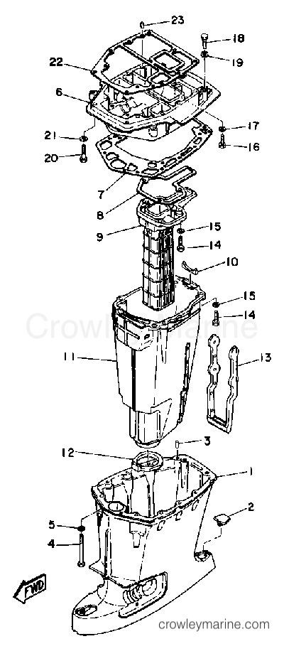 Yamaha Motors 90ETLD-JD - UPPER CASING
