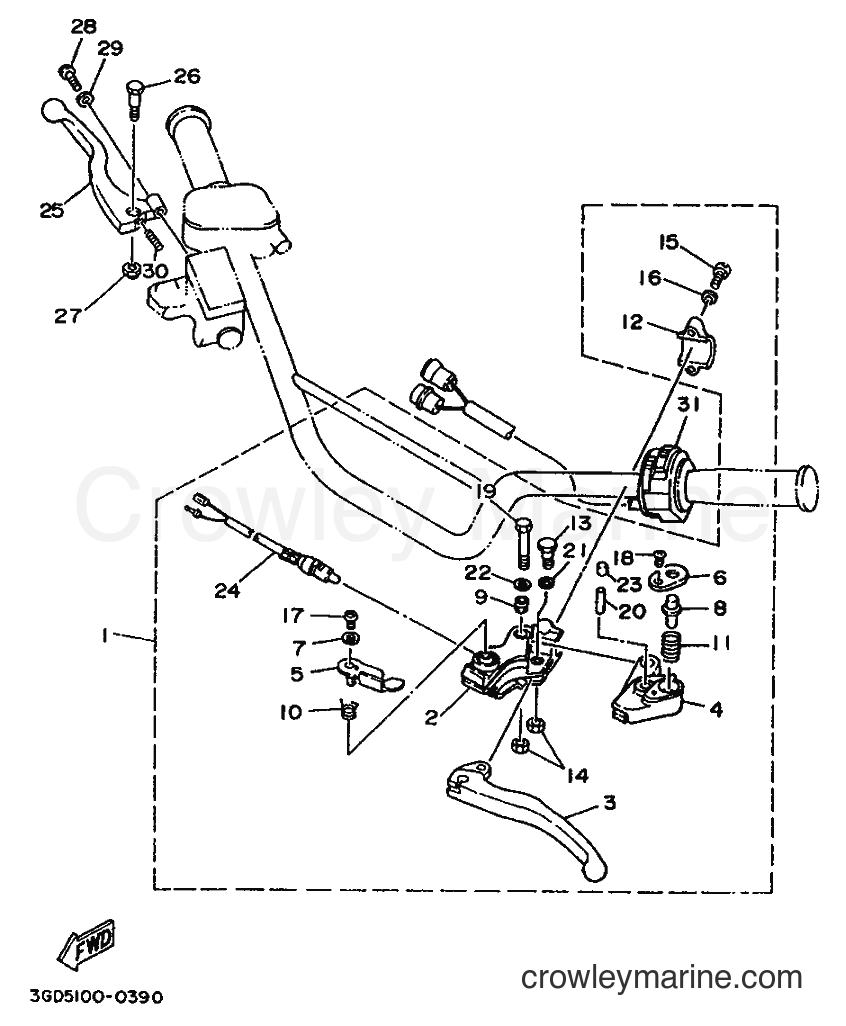 1992 ATV YFM350X - YFM350X (3GDA) [010] - HANDLE SWITCH & LEVER