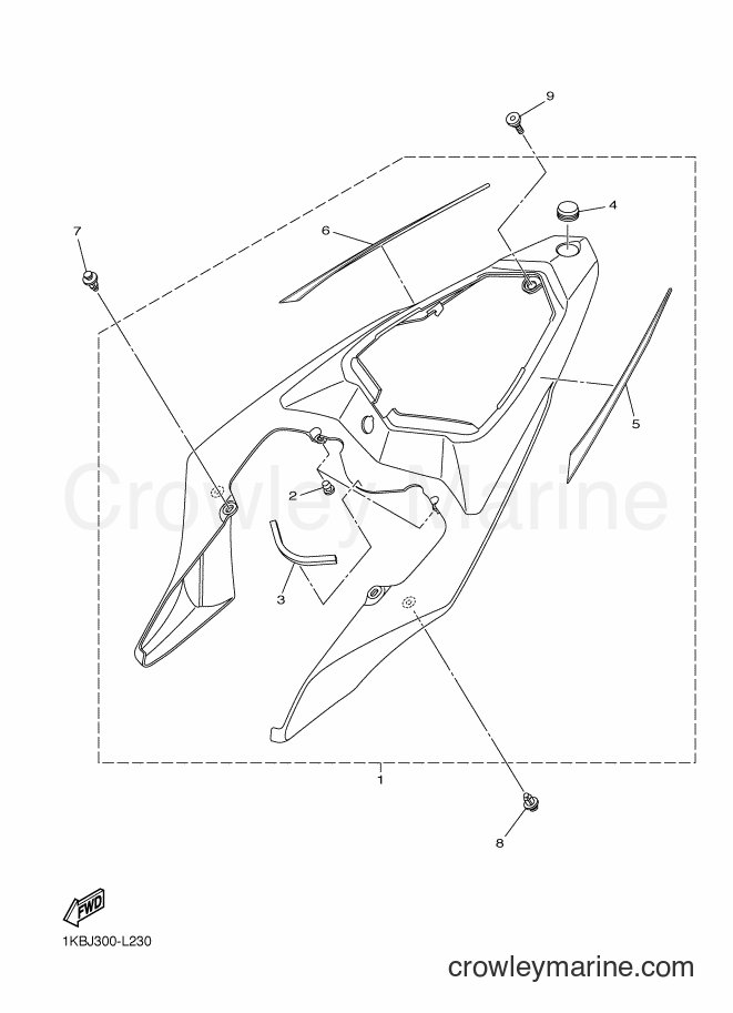 Yamaha Motors YZF-R1 (1KBM) [010] - SIDE COVER