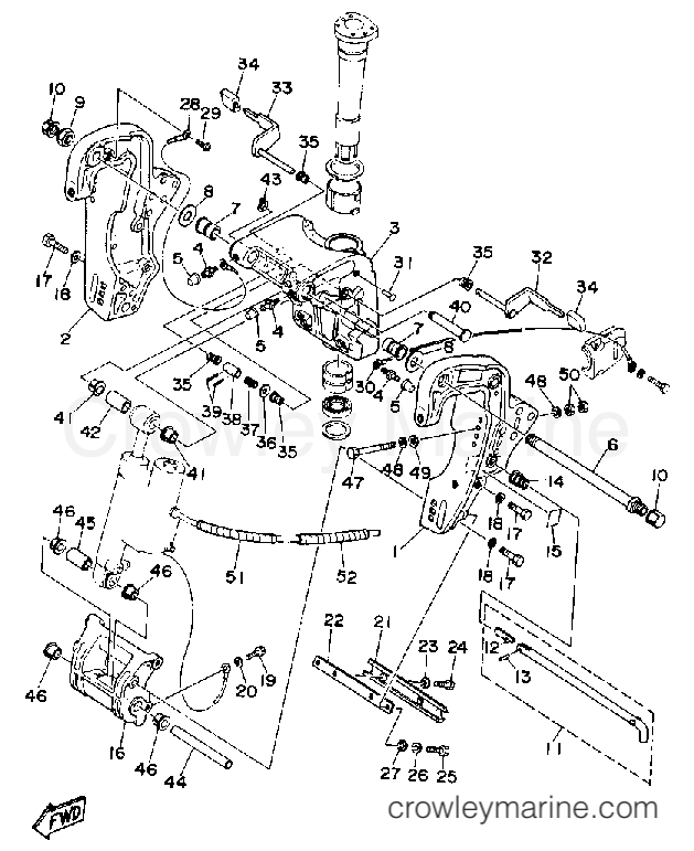 Yamaha Motors C40MSHQ - BRACKET 1 (C40PR )