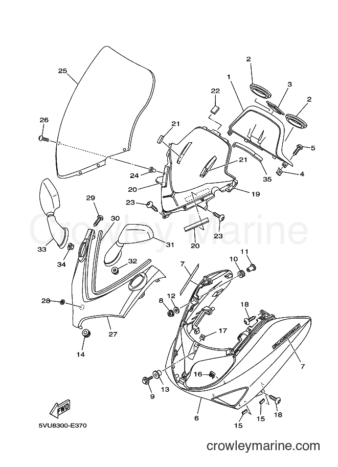 Yamaha Motors XP500 (5VU8) [040] - WINDSHIELD