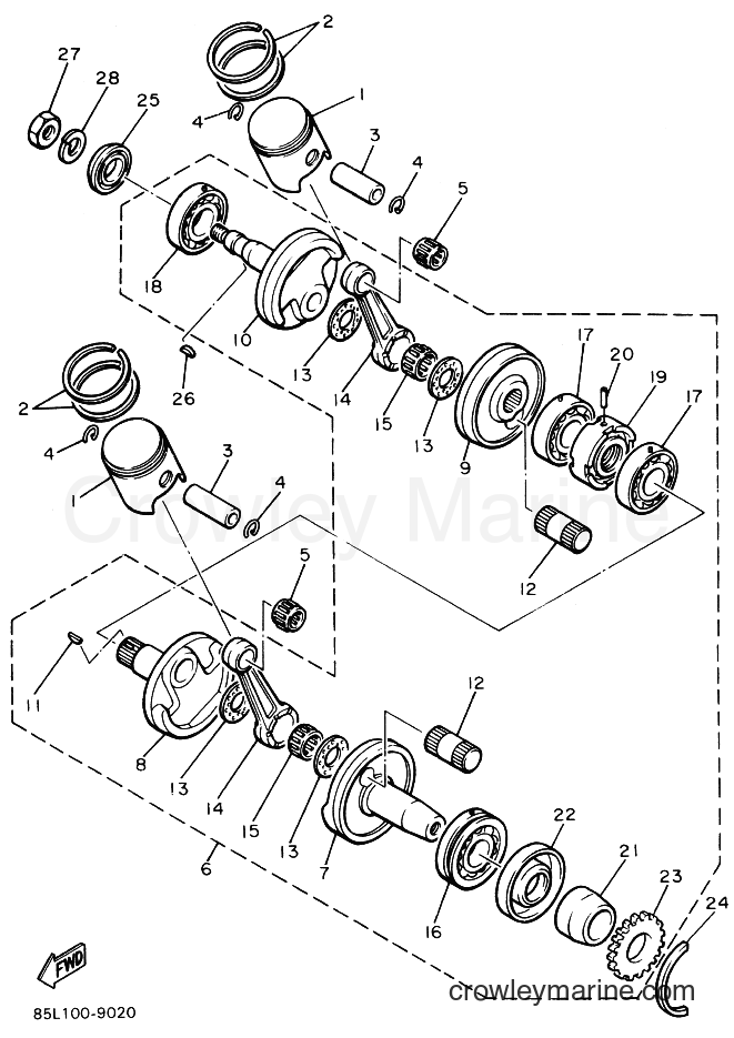 Yamaha Motors CS340E (8BE7) [020] - CRANKSHAFT & PISTON
