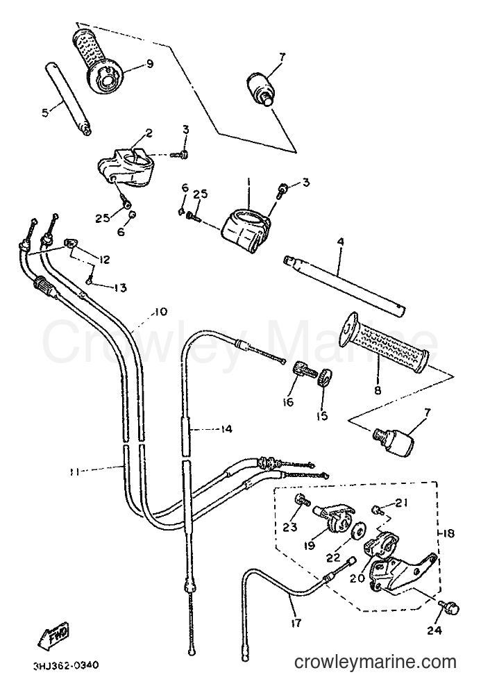 Yamaha Motors FZR500 (3HJ2) [999] - STEERING HANDLE & CABLE