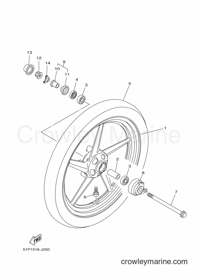 2012 Street Bike YBR125ED - YBR125ED (51D2) [010] - FRONT WHEEL