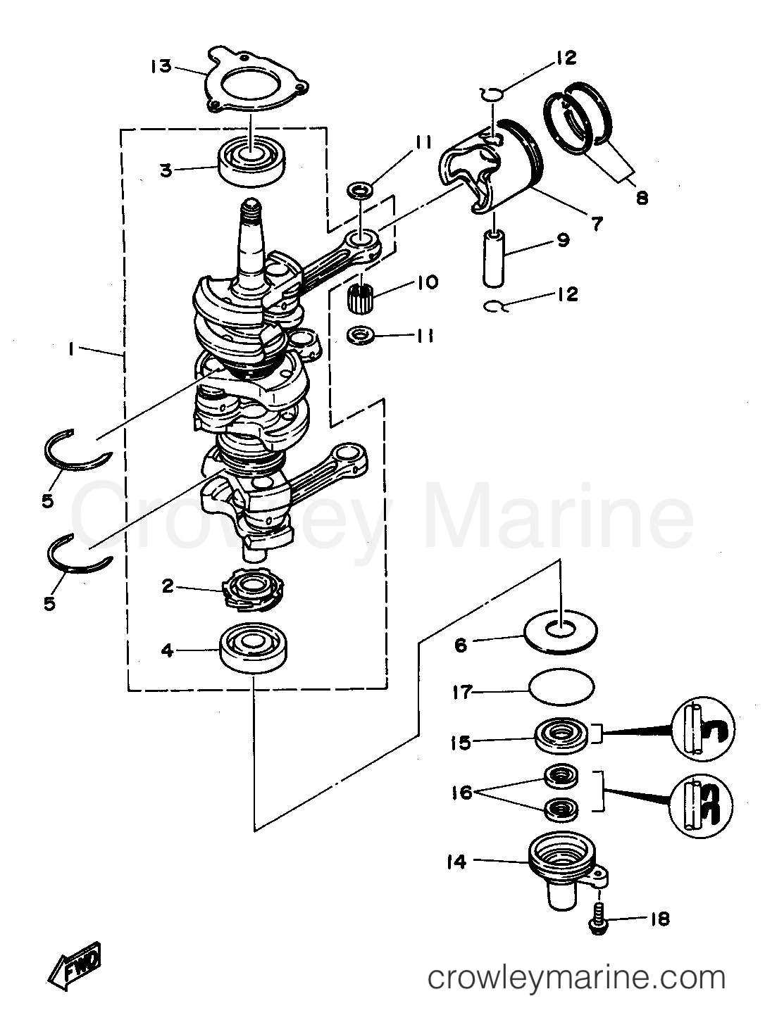 Yamaha Motors 40TLRS - CRANKSHAFT PISTON