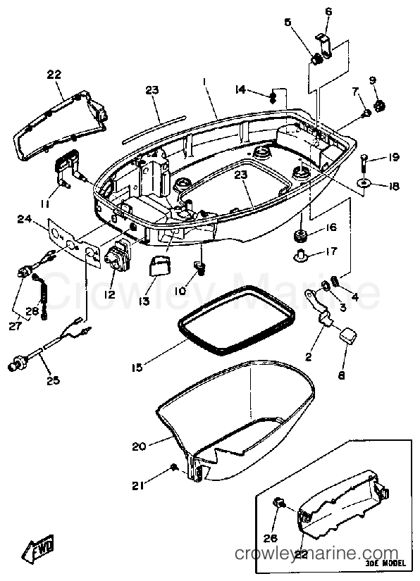 Yamaha Motors 30ELH - BOTTOM COWLING
