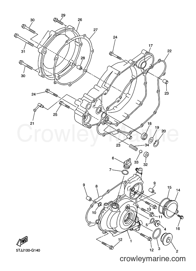 2009 Dirt Bike WR450F - WR450F (5TJP) [010] - CRANKCASE COVER 1