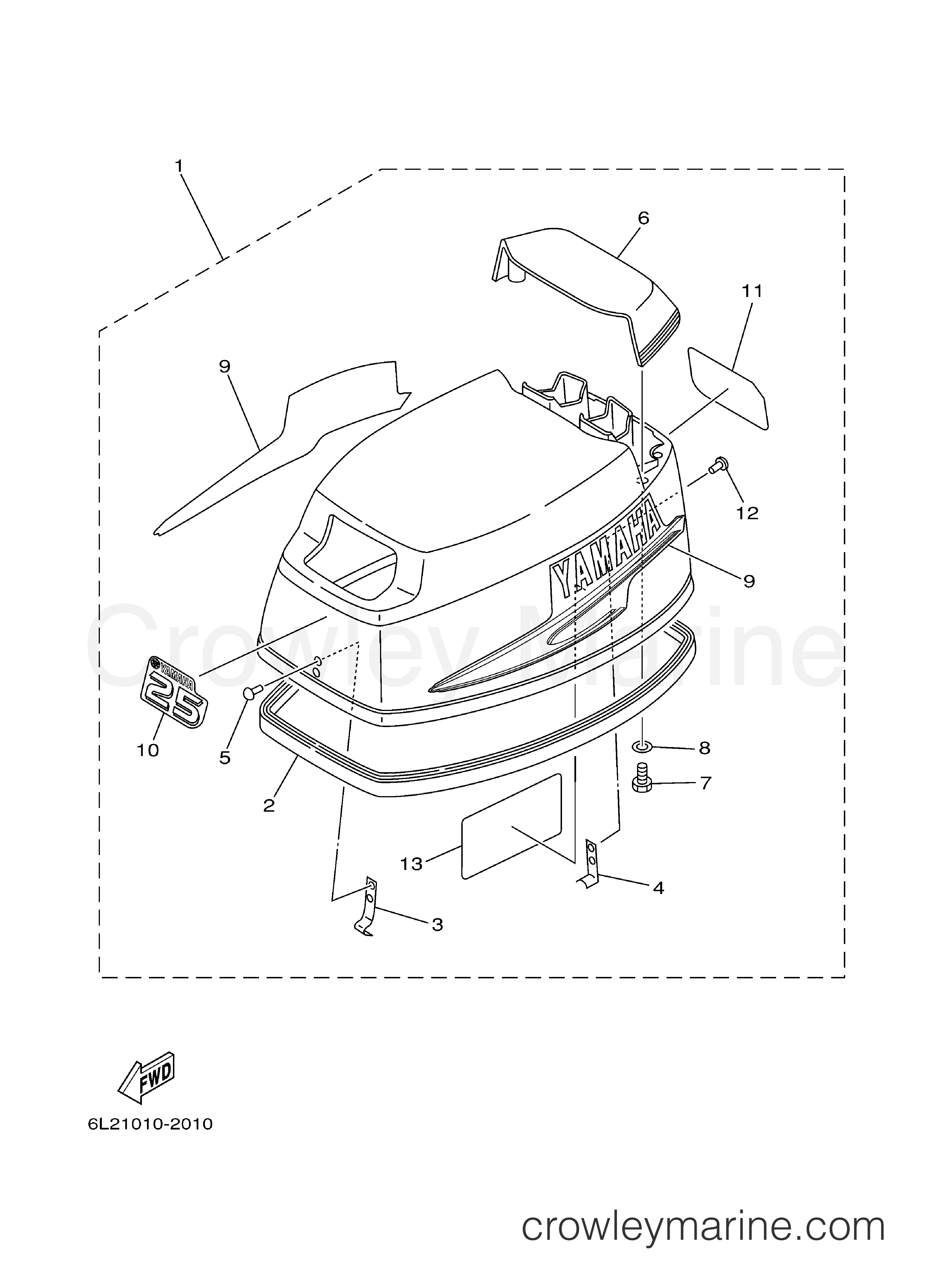 Yamaha Motors 25MSH - TOP COWLING